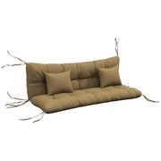 Set di 4 cuscini per sedile; cuscino idrorepellente da 150x50 cm con cinghie per cravatte; spesso 10 cm color abbronza