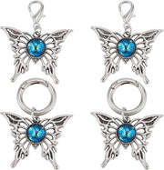 Decorazioni per Scarpe e Stivali con Fermo Porta con Anello a Molla - Set da 4 - Materiale Decorativo per Scarpe