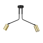Plafoniera Minimal Tenjin Acciaio Nero 2 Luci Gu10 Ip20