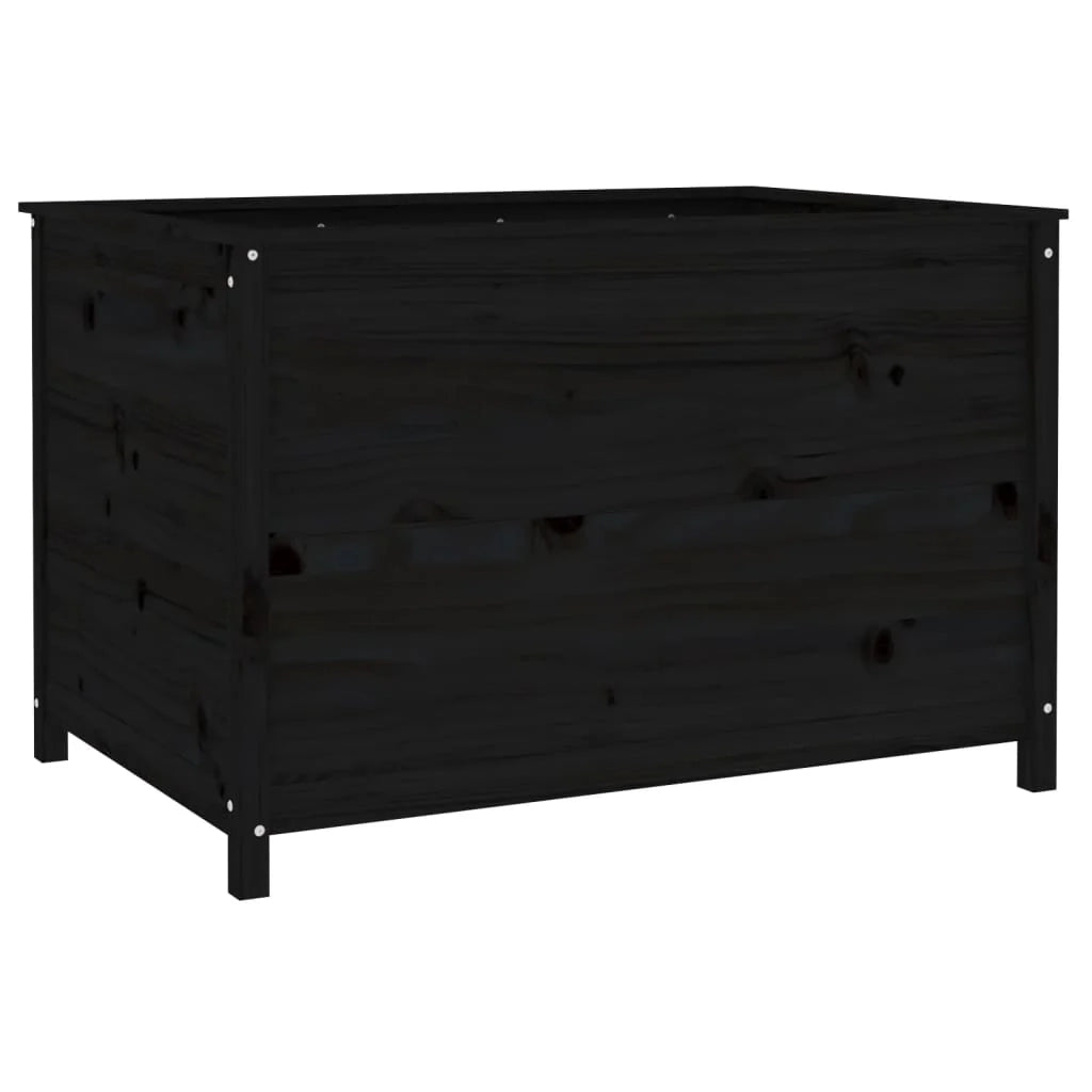 Fioriera rialzata per piante e fiori adatta a terrazze e giardini 119,5 x 82,5 x 78 cm legno massello di pino nero 02_0039334