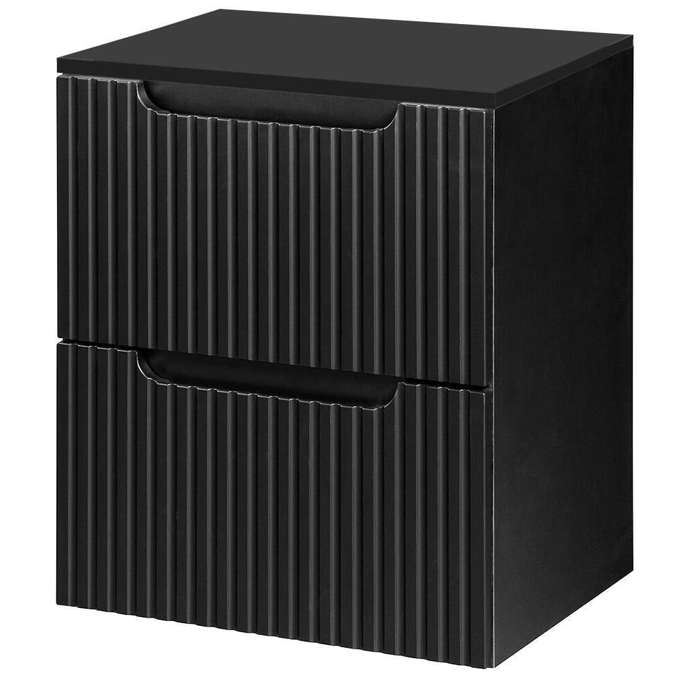 Mobile Sottolavabo da Parete NEWPORT con 2 Cassetti 50 x 60 x 40 cm - Nero [en.casa]
