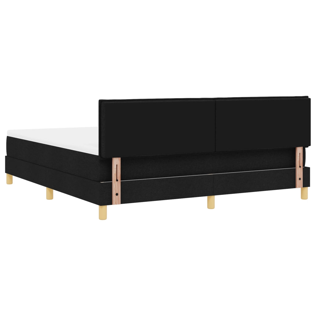 Letto a molle con materasso nero 180x200 cm Tessuto