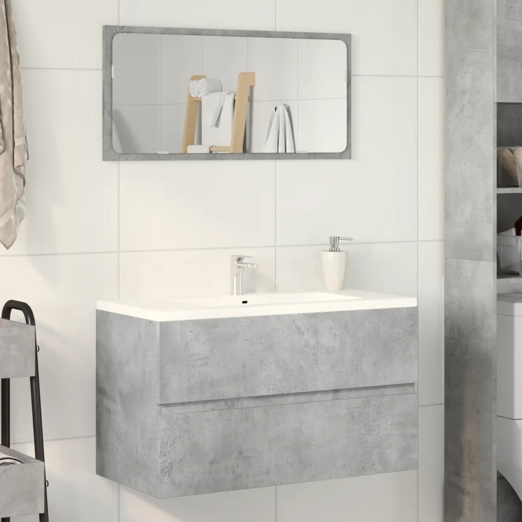Mobile Pensile da Bagno | Armadio da bagno Grigio Cemento 80x38,5x45 cm Truciolato