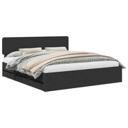 Letto matrimoniale | Letto per adulti | Struttura del letto Nero 180 x 200 cm Legno ingegnerizzato