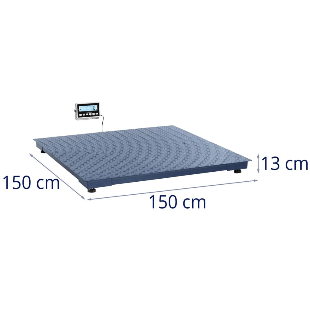 Bilancia da pavimento 3000 kg / 1 kg 150 x 150 cm con display LCD acciaio inox 14_0008317