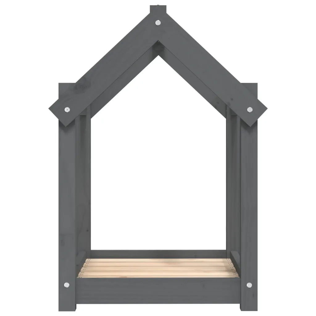 Cuccia per Cani Grigia 61x50x70  cm in Legno Massello di Pino 822199