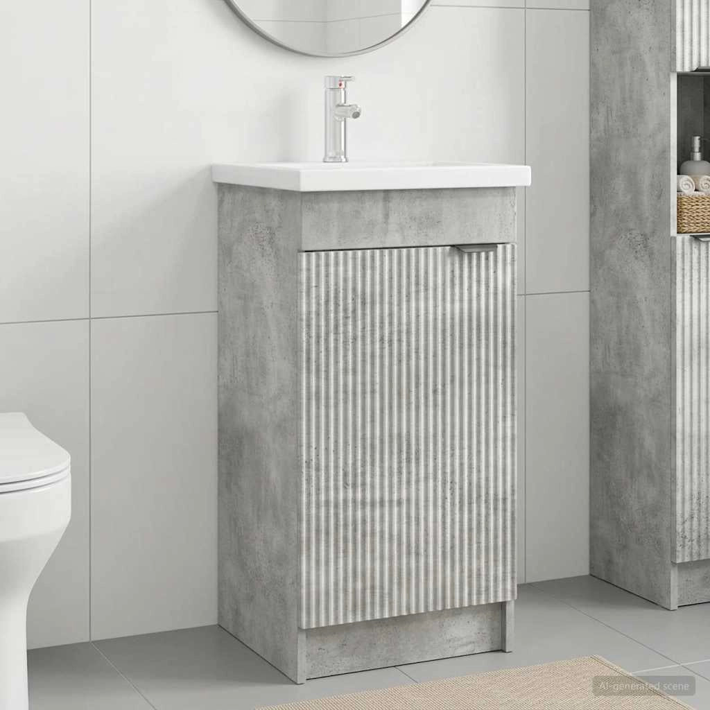 Mobile da bagno con lavabo Grigio Cemento 42 x 40 x 84,5 cm 890087
