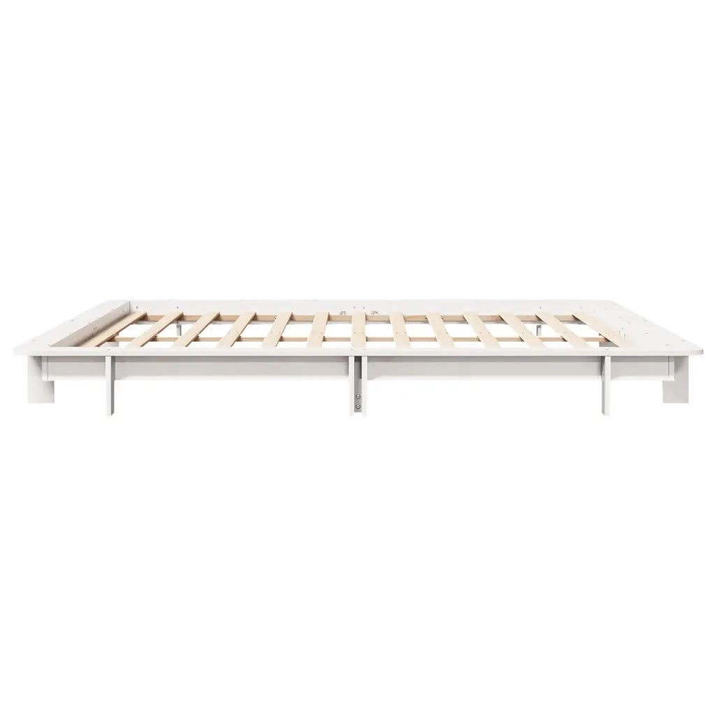 Giroletto senza Materasso Bianco 200x200 cm Legno Massello Pino 3302262