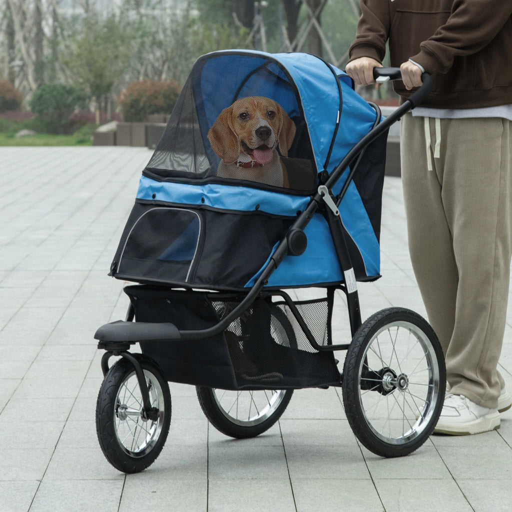 Carrello da trasporto per cani ¨C zephmum ¨C Blu, Polipropilene, 111x58x107 cm
