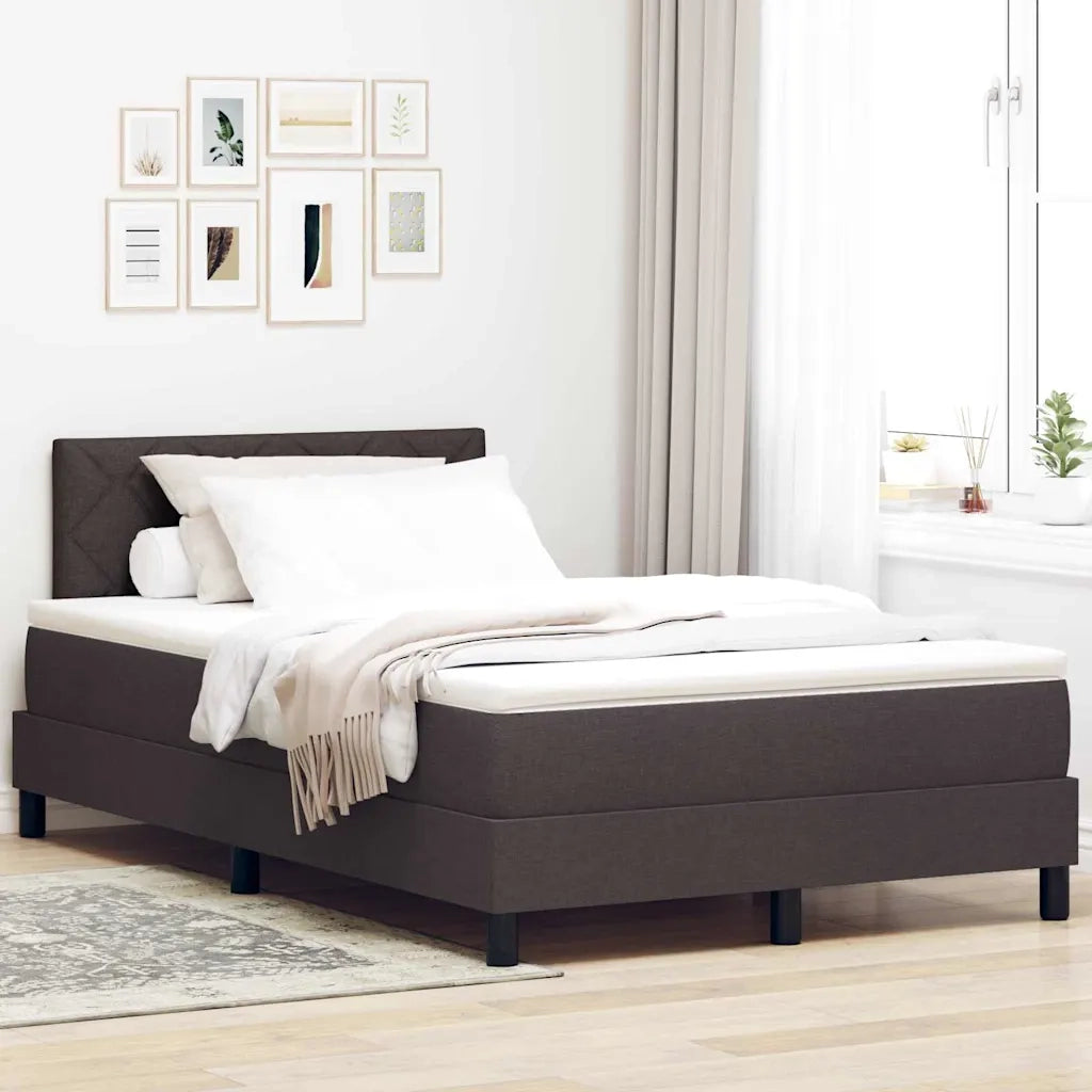 Letto a molle con cuscino Marrone Scuro 120 x 200 cm Tessuto 3338758
