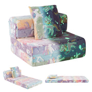 Divano letto 3-in-1 con coperture lavabili a cerniera e cuscino extra, Divano per bambini che luminesce Multicolore