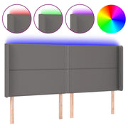 Testiera | Testata a LED Grigio 203x16x118/128 cm in Similpelle