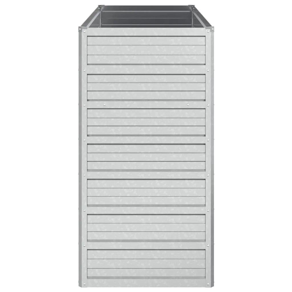 Fioriere | Cassetta per fiori | Letto Rialzato Giardino 100x40x77 cm in Acciaio Zincato Argento