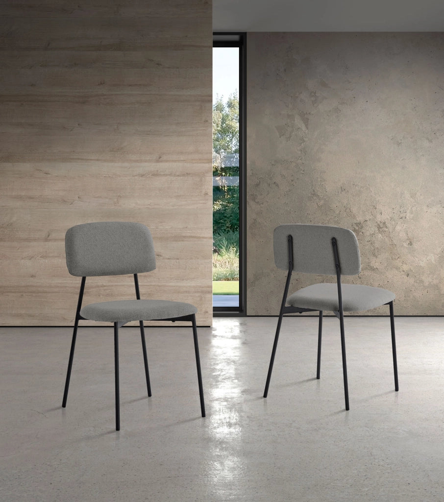 Set 2 sedie da pranzo Hispanohogar ferro e tessuto grigio 80×46×50 cm