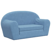 Divano letto | Sof¨¤ letto | Letto singolo per Bambini a 2 Posti Blu in Morbido Peluche
