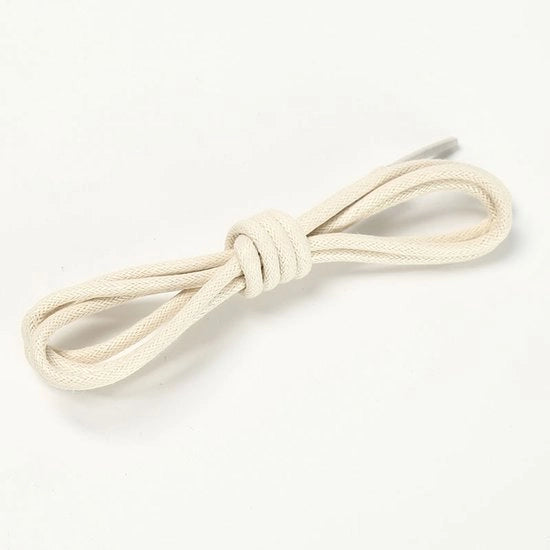 Due paia di cinture di scarpe sostitutive sottili e rotonde, verniciate, con diametro 2,5 mm per scarpe eleganti, Oxford, brogue, derby, Martin, Oxford o desert boot (1,5 m) - bianco sbiadito - 1,5m