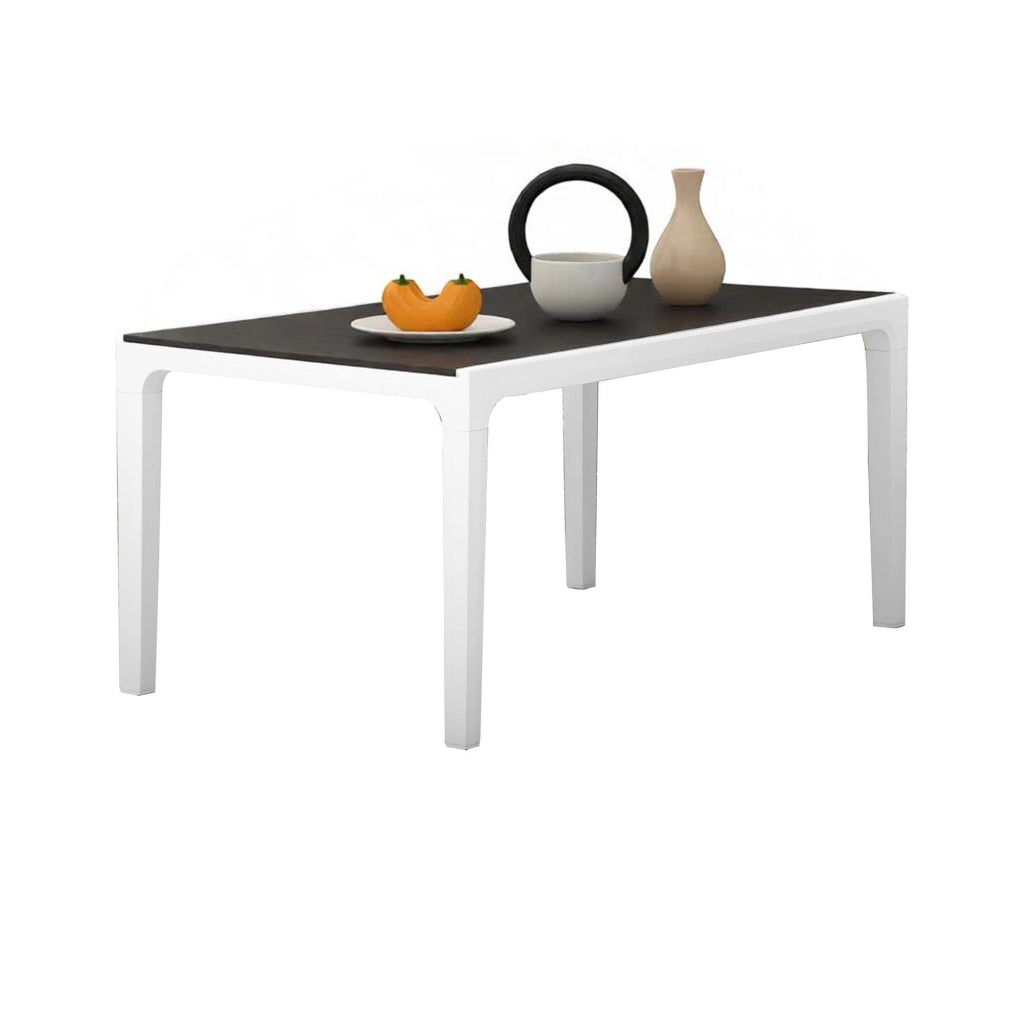 Tavolo da esterno Nanaimo, Base per picnic, Piano da pranzo da giardino, Banco outdoor multiuso, 160x90 h74 cm, Bianco e Grigio scuro