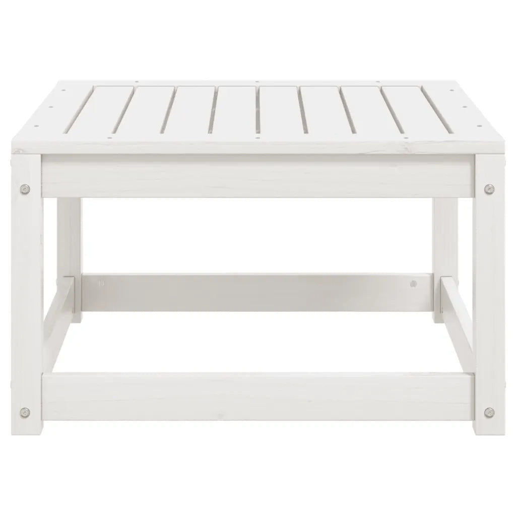 Poggiapiedi da Giardino Bianco in Legno Massello di Pino 844680