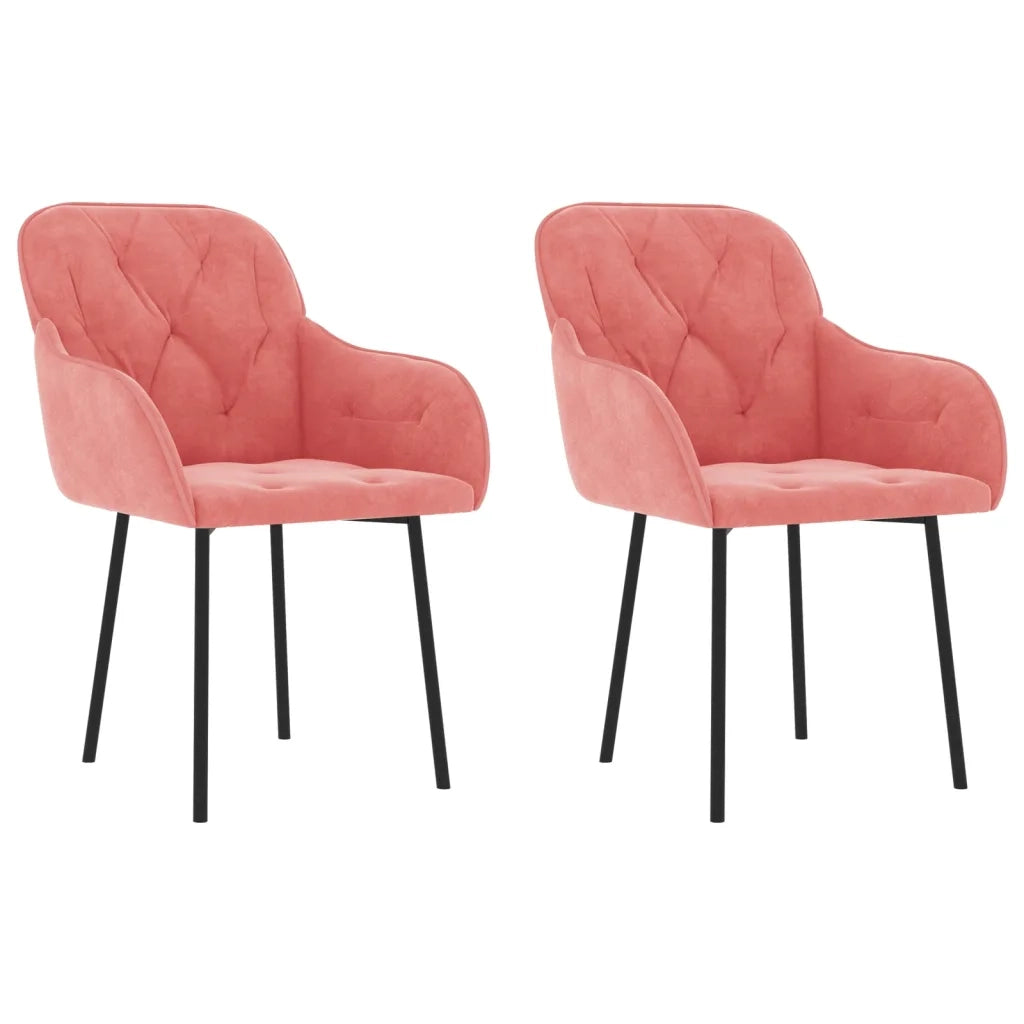 Sedie da Pranzo 2 pz Rosa in Velluto cod mxl 15721