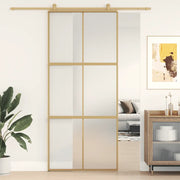 Porta Scorrevole Dorata 90x205 Vetro Smerigliato ESG Alluminiocod mxl 131664