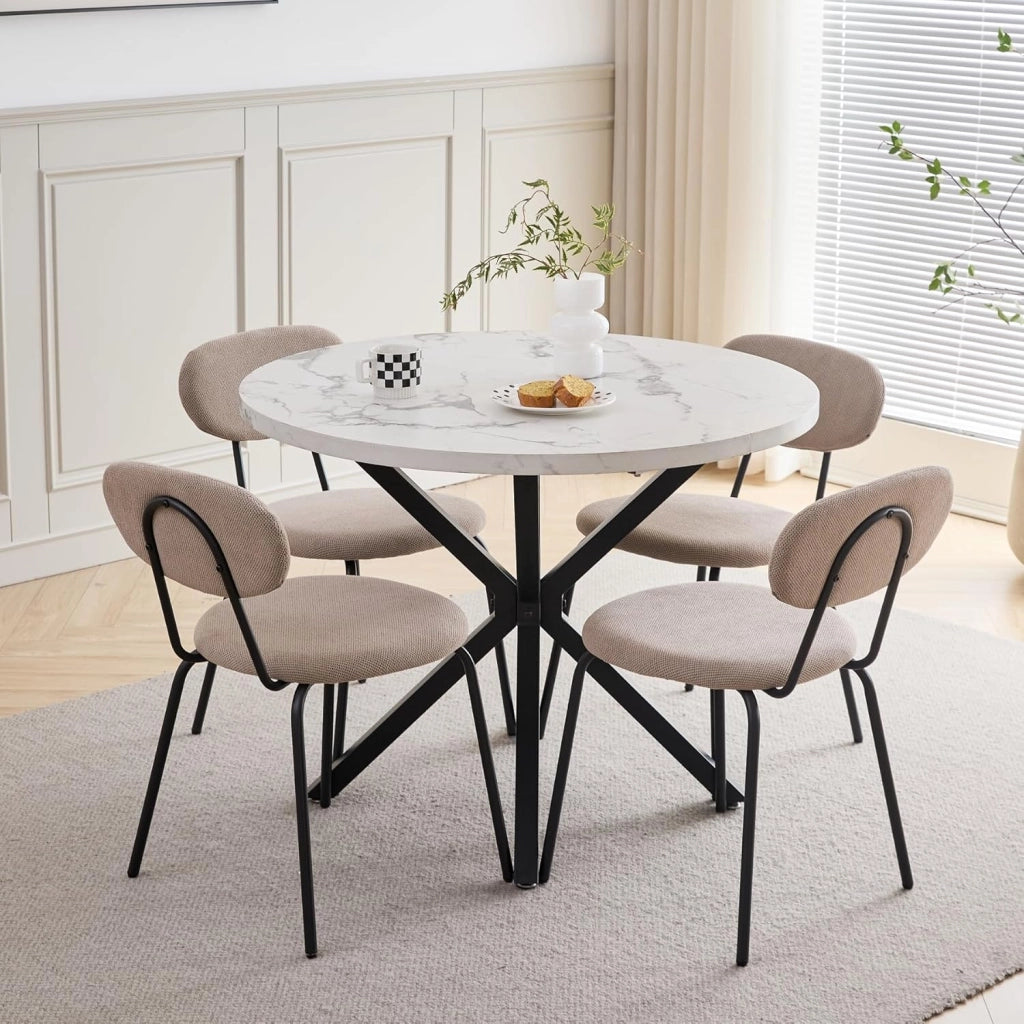 GrandCA HOME 12 Sedie da Pranzo Impilabili, Sedie da Cucina Imbottite in Morbido Lino, Design Salvaspazio, Adatte a Sale da Pranzo, Cucine e Soggiorni (Cachi)