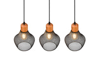 Lampada a Sospensione da Interno Attacco E27 in Metallo Nero Opaco