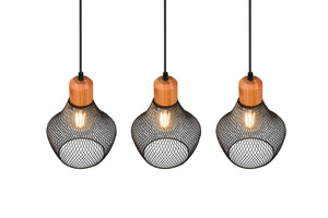 Lampada a Sospensione da Interno Attacco E27 in Metallo Nero Opaco