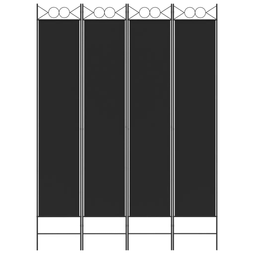 Divisorio a 4 Pannelli Nero 160x220 cm in Tessuto cod mxl 61849