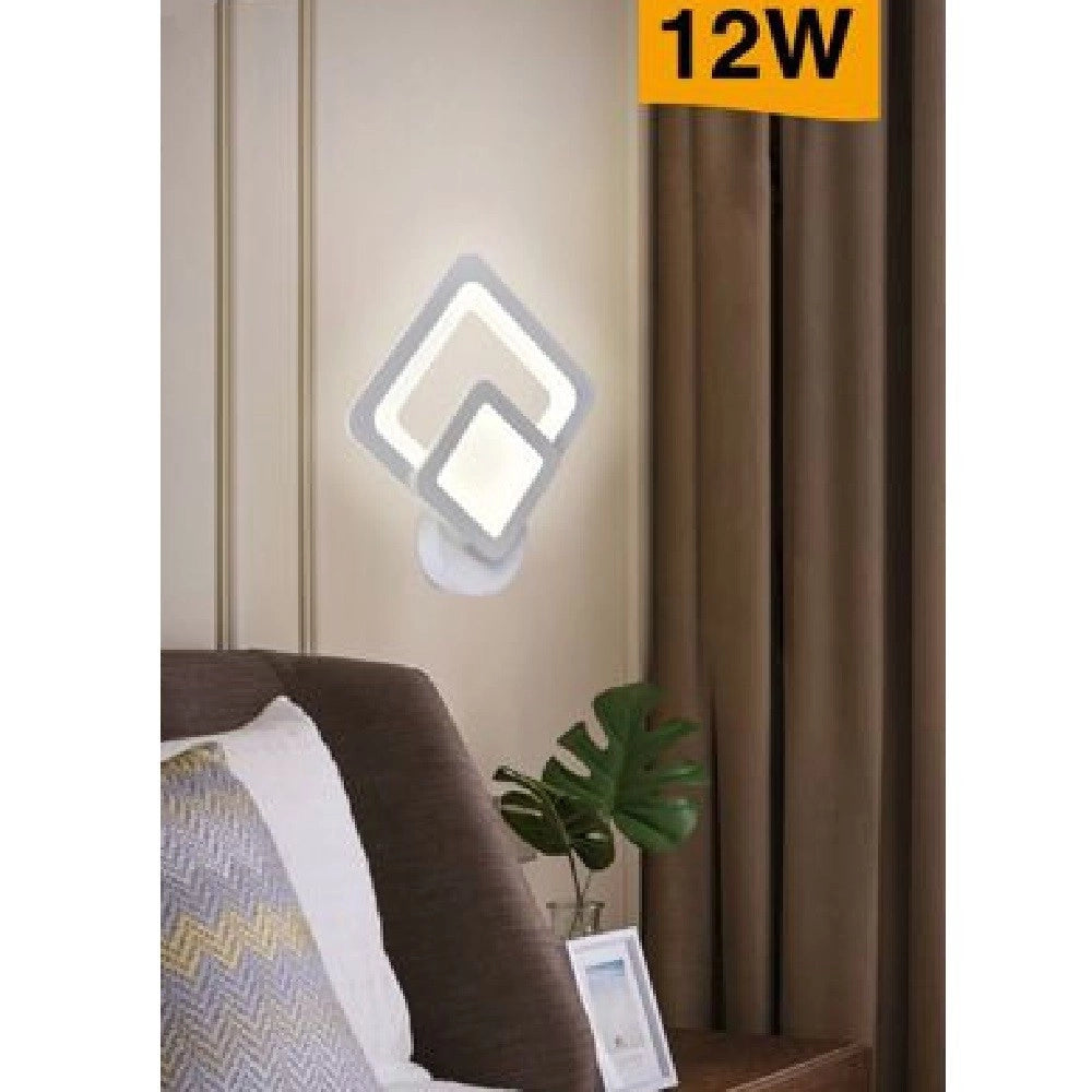 Trade Shop - Applique Led A Rombo 12 W Parete Lumetto Abat Jour Luce 6500k 3000k 4000k E82-b -