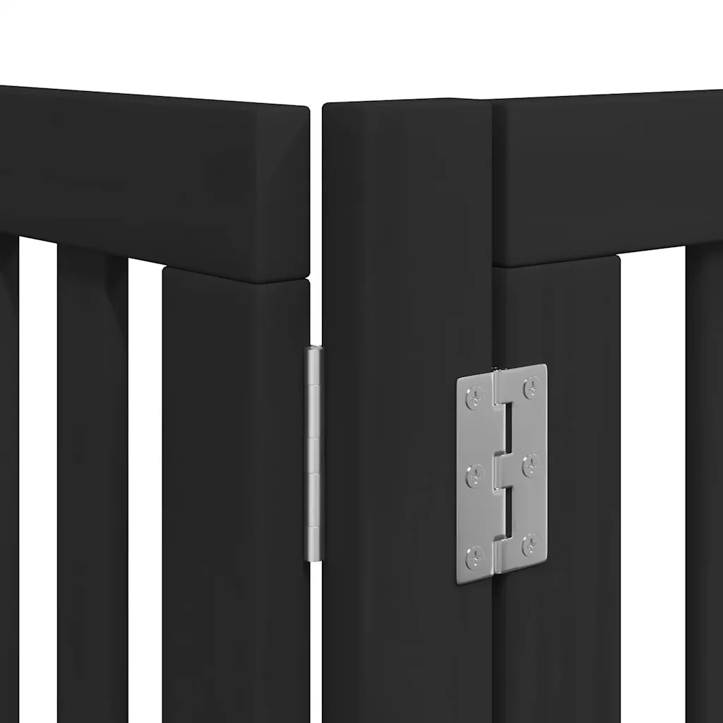 Cancello per Cani Porta Pieghevole Nero 6 Pannelli 480cm Pioppo CFW6143812
