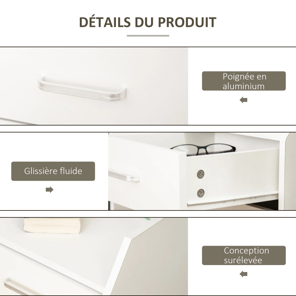 Caronnetta per scrivania con cassetti ¨C zephmum ¨C bianco 40x36x65 cm