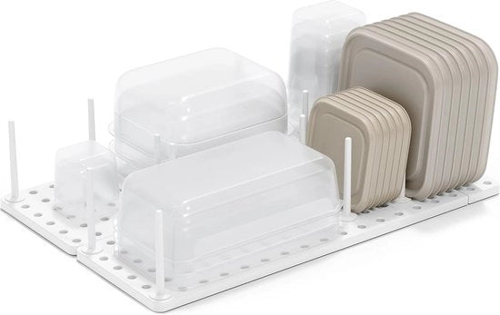 Organizzatore per cassetti e contenitori della cucina, set di 2, bianco, unico formato