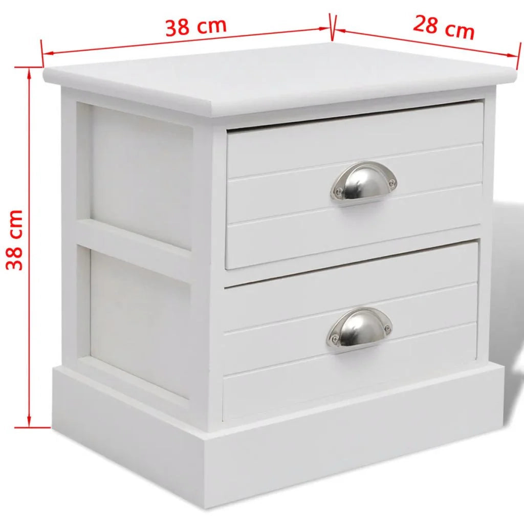 Comodino comodino cassettiera armadio mobili per camera da letto 2 pezzi bianco 1402097