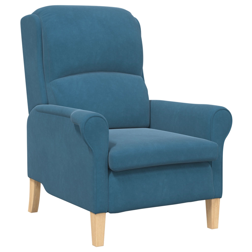 Poltrona Blu Blu Tessuto, Legno Standard Ergonomica