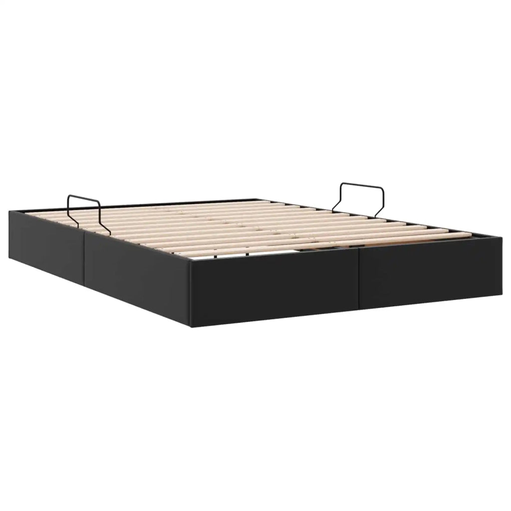 Letto ottomano Nero 140 x 200 cm Pelle Sintetica 3442774