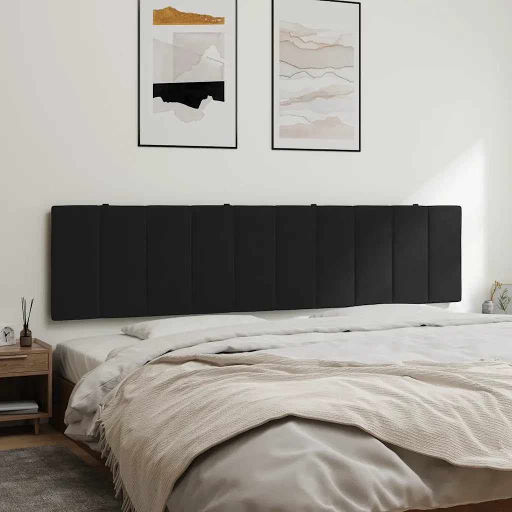 Coussin de tête de lit Hanko noir 200 cm velours