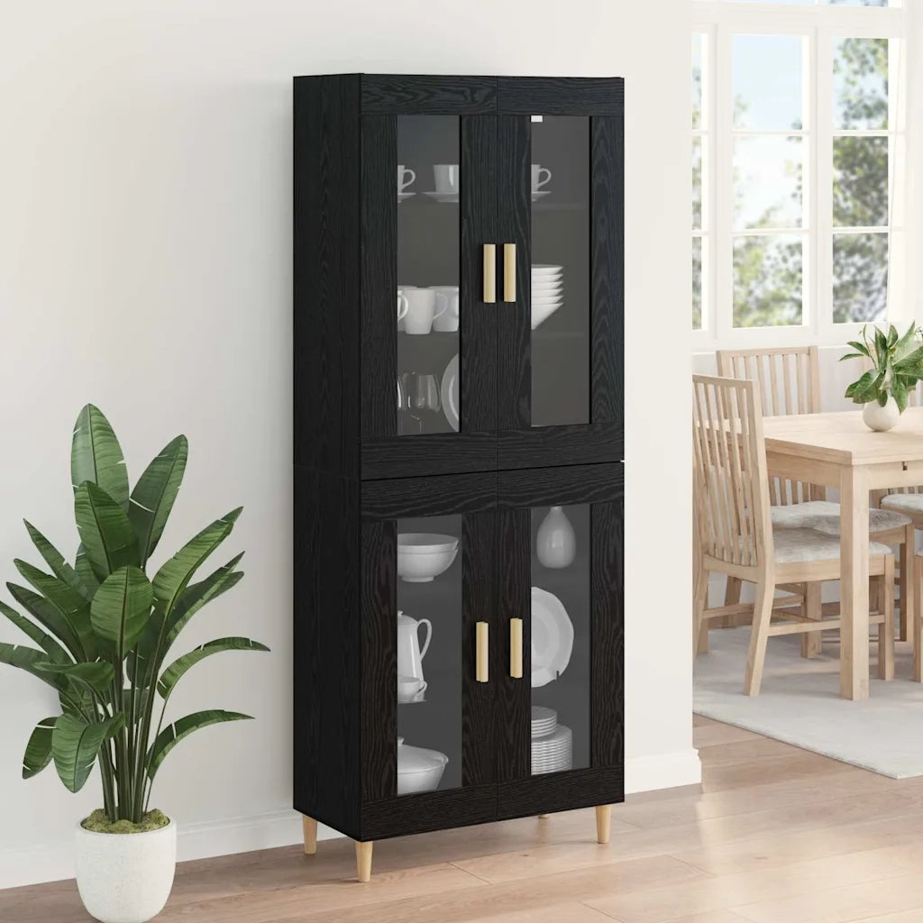 Credenza Rovere Nero 69,5 x 34 x 180 cm Legno multistrato 3416205