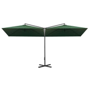 Ombrellone doppio con palo in acciaio 600 x 300 cm verde 02_0008438