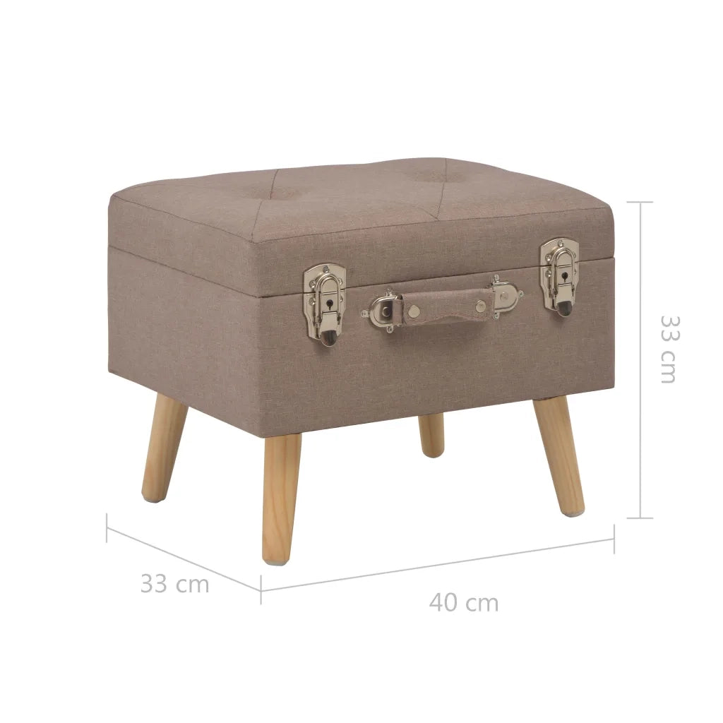 Sgabello con Contenitore 40 cm in Tessuto Marrone 247519