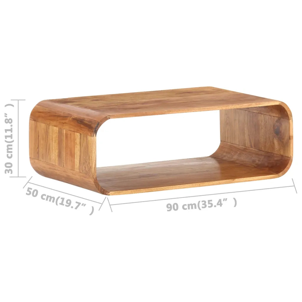 Tavolino da Salotto-Tavolino da soggiorno-Tavolo 90x50x30 cm in Legno Massello d'Acacia