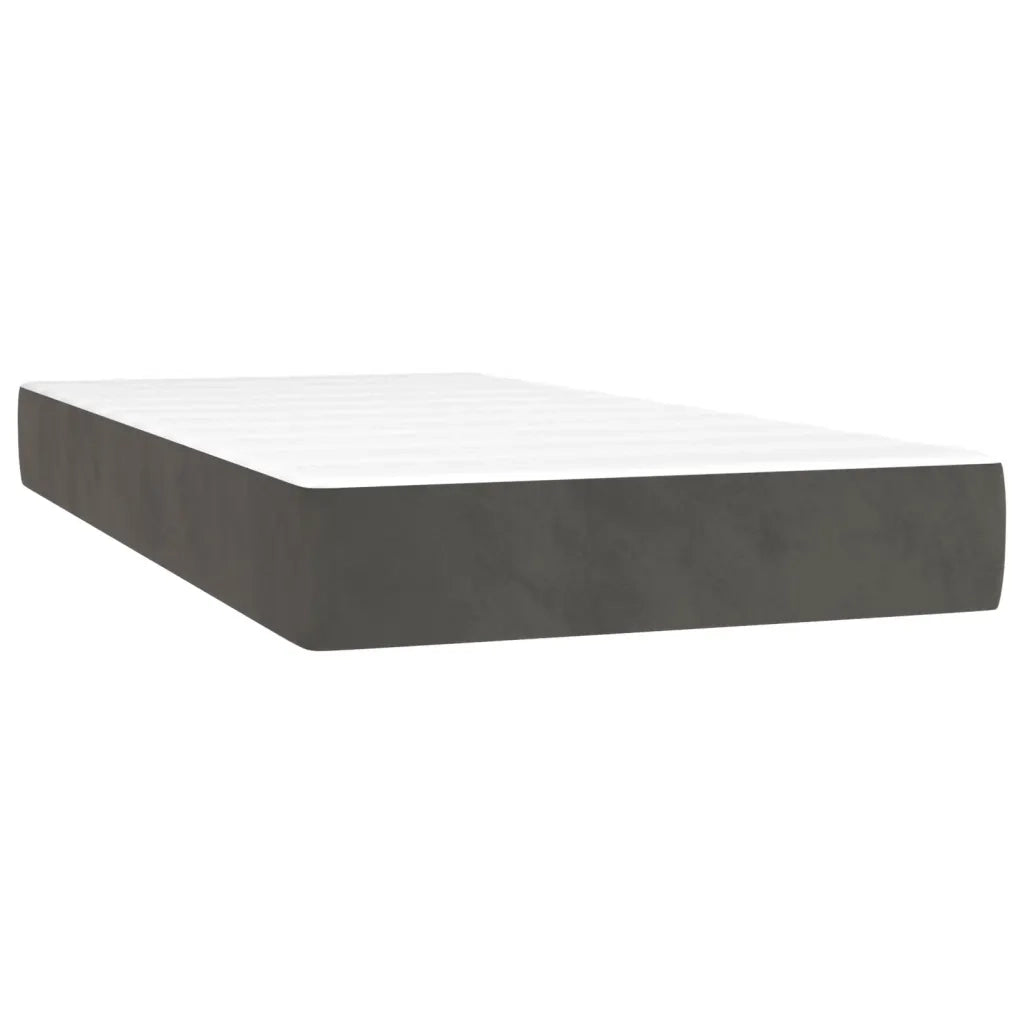 Giroletto a Molle con Materasso Grigio Scuro 120x190 cm Velluto 3269990
