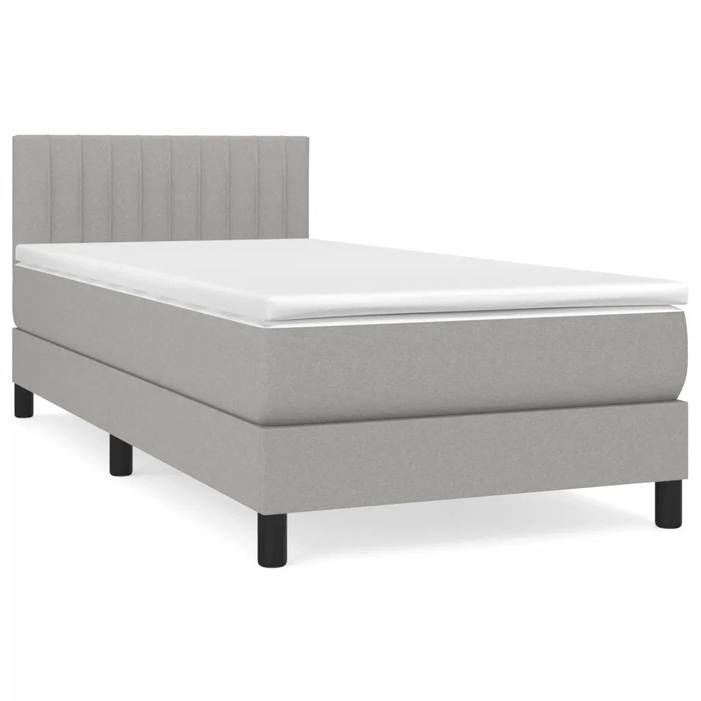 Giroletto a Molle con Materasso-Struttura Letto Grigio Chiaro100x200 cm Tessuto 512628