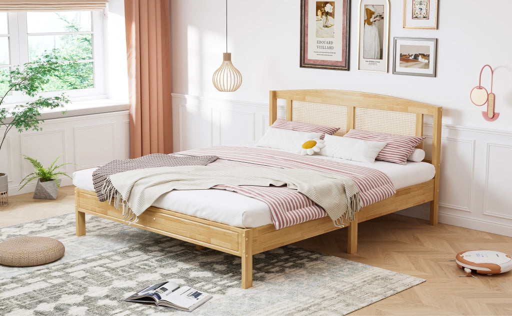letto matrimoniale legno naturale 160 x 200 cm