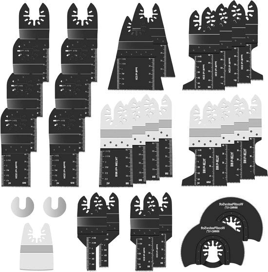 Set di strumenti multifunzione per taglio - 31 pezzi - Universale rilascio rapido - Adatto per legno, metallo e plastica