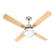 Ventilatore da soffitto 132 cm con luce LED 18W, 3 velocità, timer 8h, telecomando e pale in legno - SOGO