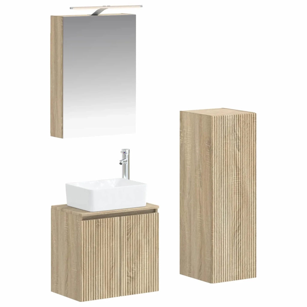 Set di mobili per il bagno 4 pcs Rovere Sonoma 3407433