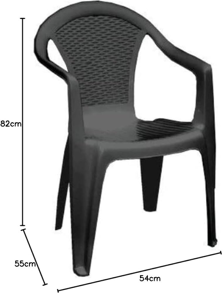 SEDIA RATTAN KORA + BRACCIOLI PROGARDEN  PP ANTRACITE CM 55X54 H.CM 80