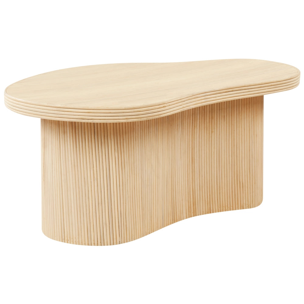 Set di 2 tavolini portaoggetti in rattan naturale con piano d'appoggio in stile Boho