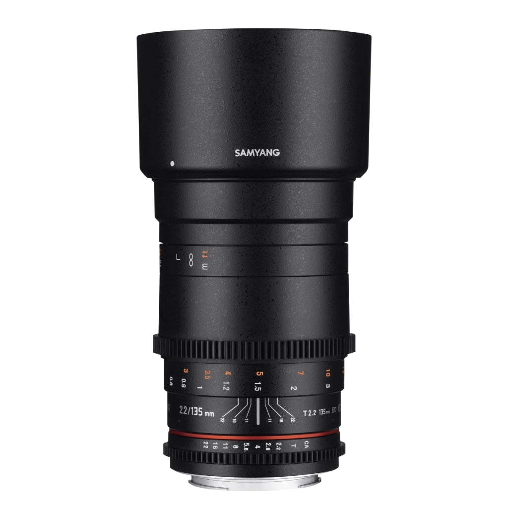 135/2.2 Lens Video DSLR Canon EF obiettivo video con messa a fuoco manuale 0.8 gear, teleobiettivo a specchio nero
