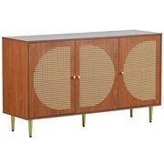 Credenza con 3 ante e ripiani regolabili - per soggiorno - in truciolare - 129.8×40×76 cm - noce